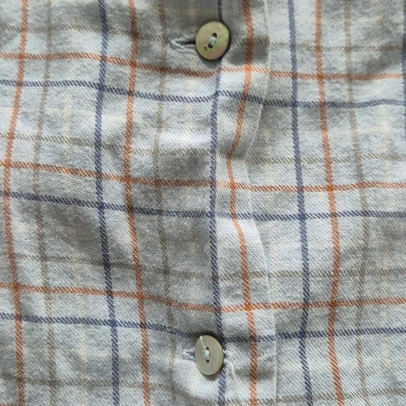 Pepa London Plaid Peter Pan Collar Button Down Shirt Blouse - Picture 6 of 8